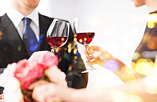 爱情,家庭,周年纪念,概念,专注,情侣,葡萄酒,玻璃,餐馆