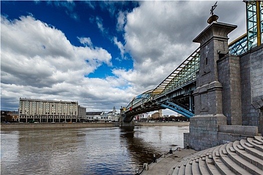 桥,火车站,莫斯科