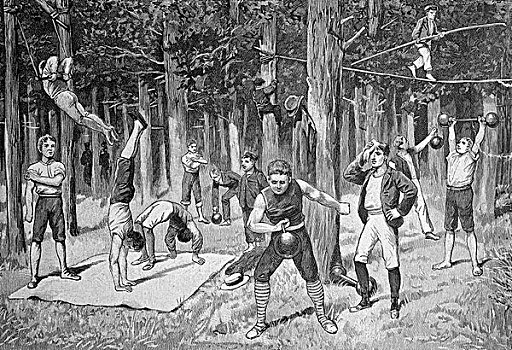 训练,区域,预期的,艺术家,公园,靠近,柏林,德国,历史,1893年