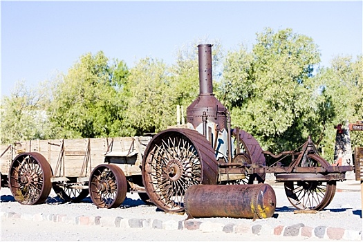 蒸汽,机器,炉子,溪流,死亡谷国家公园,加利福尼亚,美国