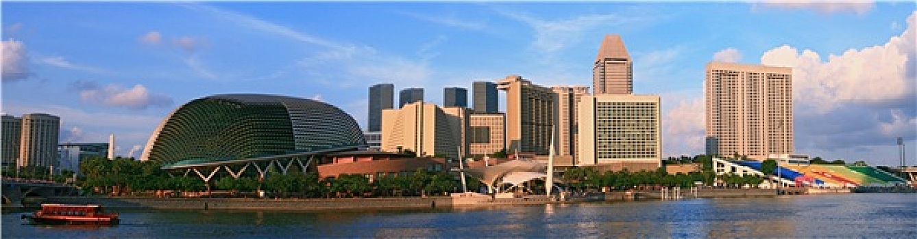 全景,城市,摩天大楼,新加坡,商务区