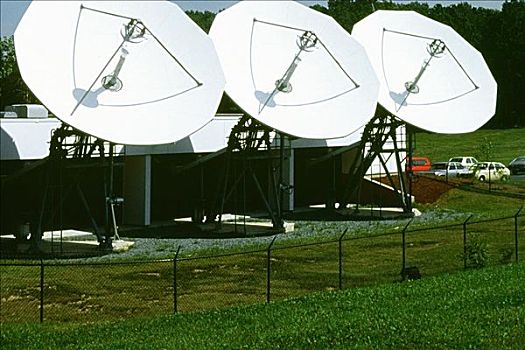 碟形卫星天线,排列,马里兰,美国