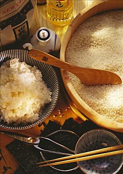 木碗,米饭