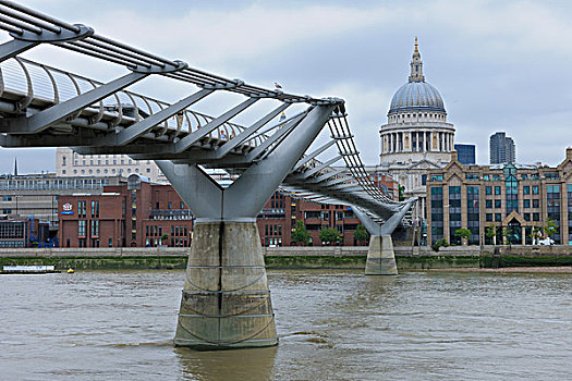 千禧桥,大教堂,伦敦,英格兰