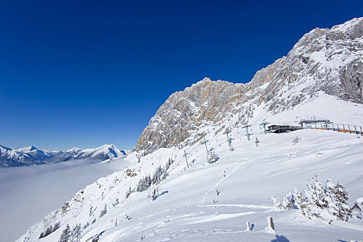 滑雪区,靠近,埃尔瓦尔德,提洛尔,奥地利