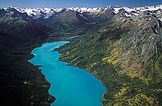 俯视,湖,仰视,富兰克林,手臂,海岸,山脉,不列颠哥伦比亚省,加拿大