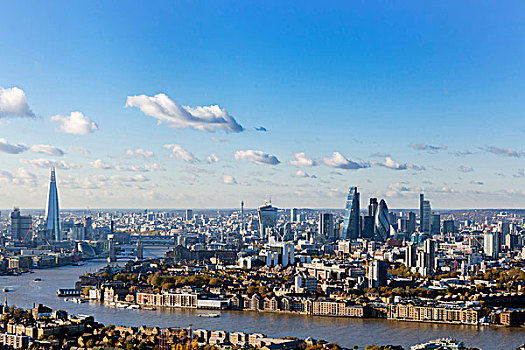 俯视,航拍,伦敦,首都,摩天大楼,泰晤士河,风景,城市,城市天际线