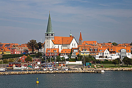 木结构,房子,灯塔,教堂,丹麦,欧洲
