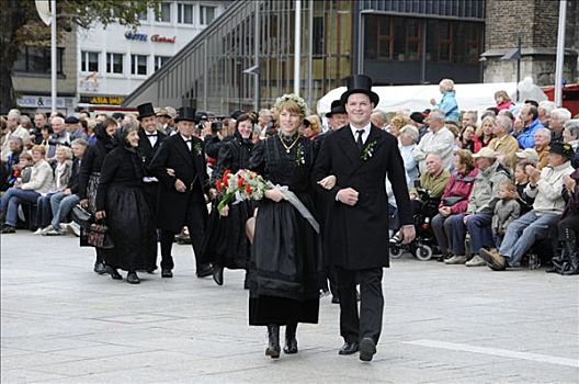 婚礼,乌尔姆,节日,2008年,巴登符腾堡,德国,欧洲