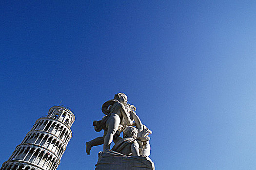 意大利,比萨,斜塔,雕塑