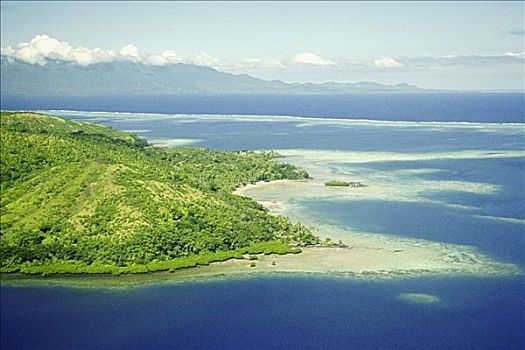 俯拍,岛屿,维提岛,斐济