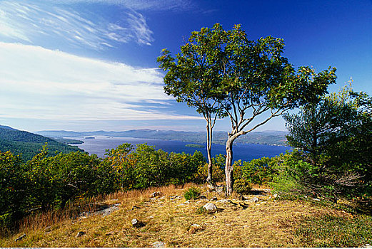 山顶,乔治湖,阿迪朗达克州立公园,纽约,美国