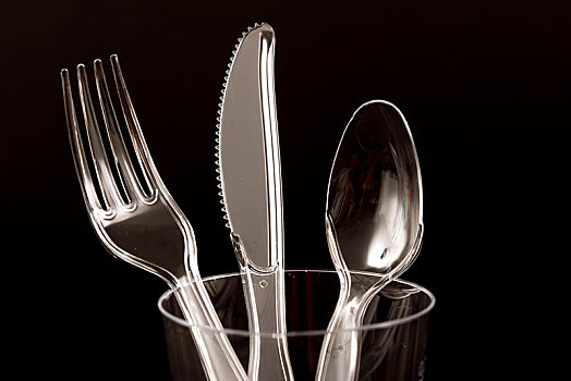 塑料制品,餐具,一次性用品,刀,叉子,勺子,垃圾,透明