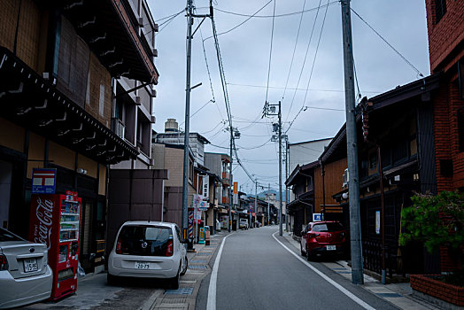 无人的日本城镇街道风景