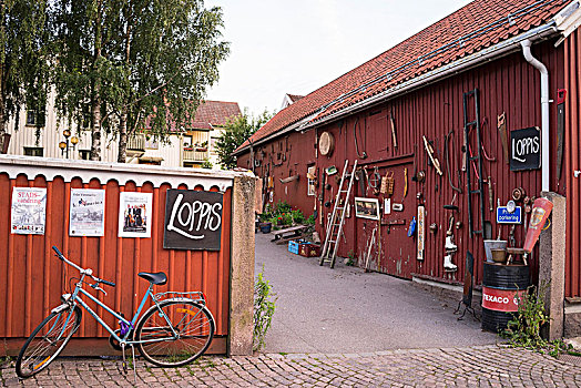 旧货交易,后面,院落,南方,瑞典