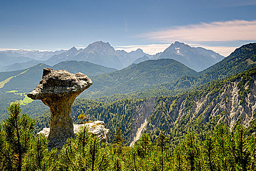 岩石构造,背影,瓦茨曼山,贝希特斯加登,阿尔卑斯山,奥波拜延,巴伐利亚,德国,欧洲