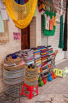墨西哥,科苏梅尔,圣米格尔,毯子,墨西哥帽,出售
