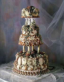 装饰,四个,婚礼蛋糕