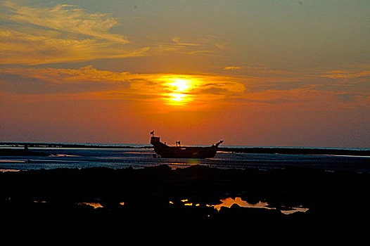 日落,圣徒,岛屿,市场,只有,孟加拉,一个,著名,旅游胜地,小岛,东北方,湾,南
