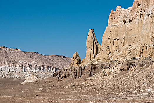 岩石构造,山谷,沮丧,区域,哈萨克斯坦