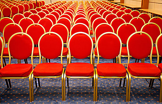 会议,房间,红色,椅子,排
