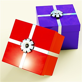 红色,蓝色,礼盒,礼物