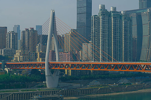 重庆东水门大桥桥梁风景长江大桥