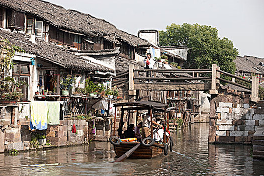 运河,老城,乌镇,浙江,中国