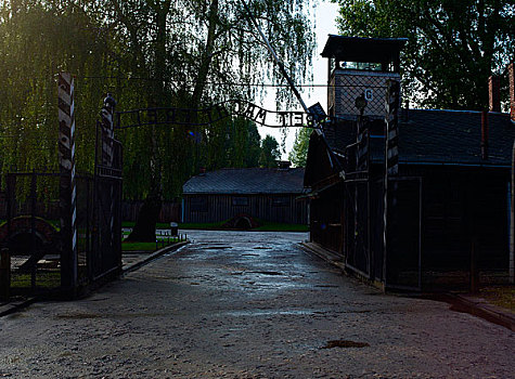 波兰奥斯威辛集中营入口处