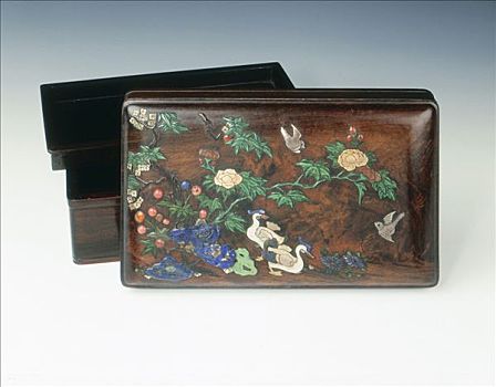 木头,遮盖,盒子,中国,一半,16世纪,艺术家,未知