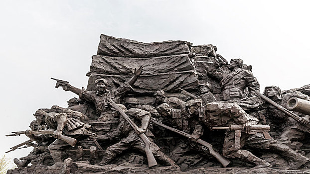 中国安徽省合肥市渡江战役大型雕塑