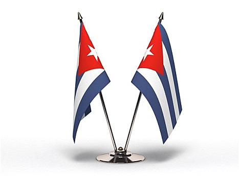 微型,旗帜,古巴,隔绝