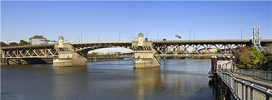 桥,上方,河,波特兰,俄勒冈