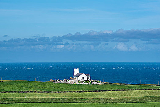 教堂,大西洋,海岸,安特里姆郡,北爱尔兰,英国