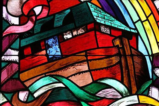 法国,上萨瓦省,鳍状物,教堂,彩色玻璃窗