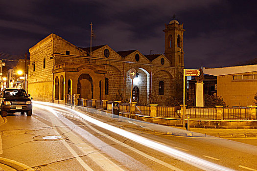 老,教堂,夜晚,尼科西亚,塞浦路斯,欧洲