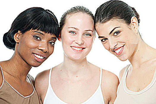 三个女人,年轻,微笑