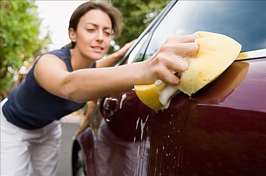 女人,清洁,汽车