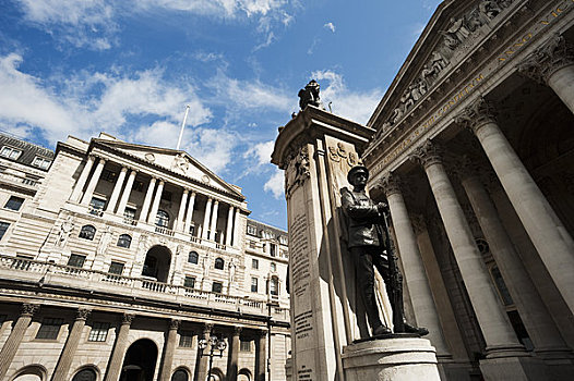 英格兰银行,伦敦交易所,老,金融区,伦敦,英格兰