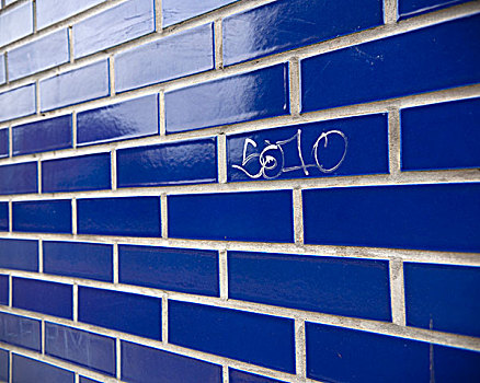 涂鸦,蓝色,瓷砖墙,格林威治,伦敦