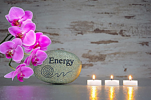 禅,能量,蜡烛,花,石头
