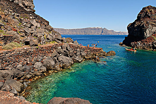 海滩,圣托里尼岛,爱琴海,基克拉迪群岛,爱琴海岛屿,希腊
