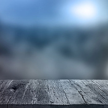 木桌子,冬天,背景