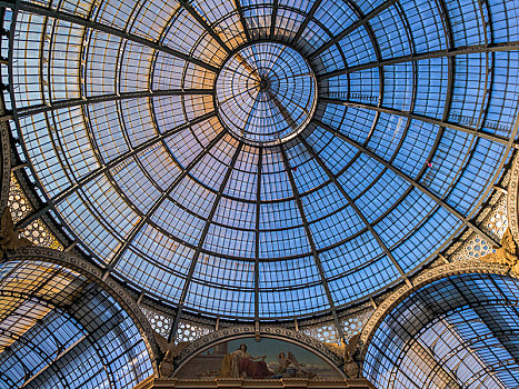 玻璃,圆顶,商业街廊,米兰,意大利,欧洲