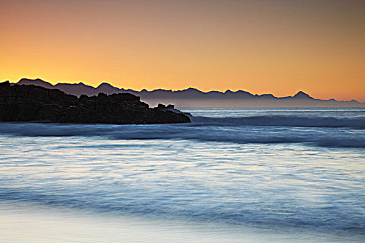 日出,湾,海滩,西海角,南非