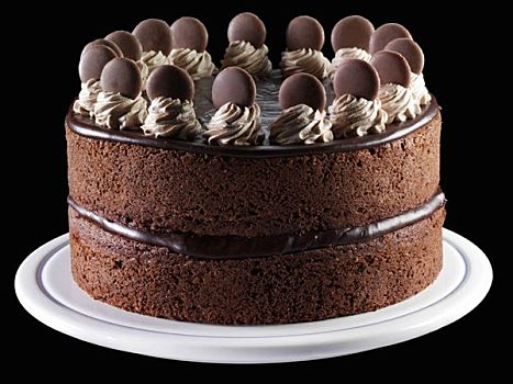 两个,巧克力蛋糕,黑色背景