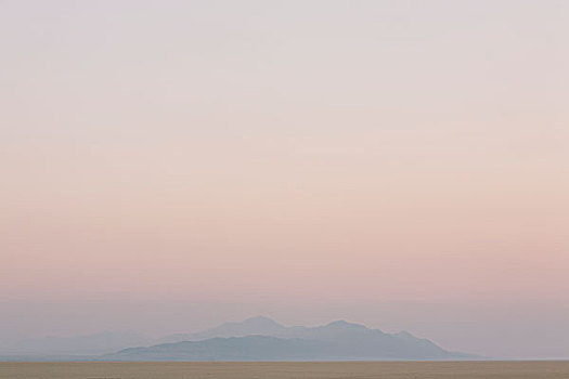 山,雾气,黎明,荒漠景观