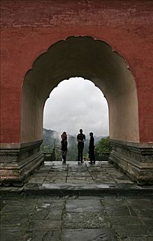 入口,寺院,武当山,中国