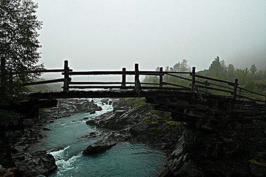 桥,上方,河流,挪威