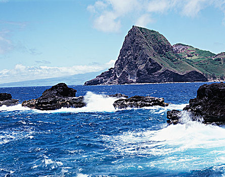 夏威夷,毛伊岛,太平洋,海洋,碰撞,火山岩,西北地区,海岸,大幅,尺寸